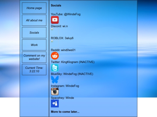 socials screenshot
