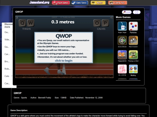 flash/QWOP screenshot