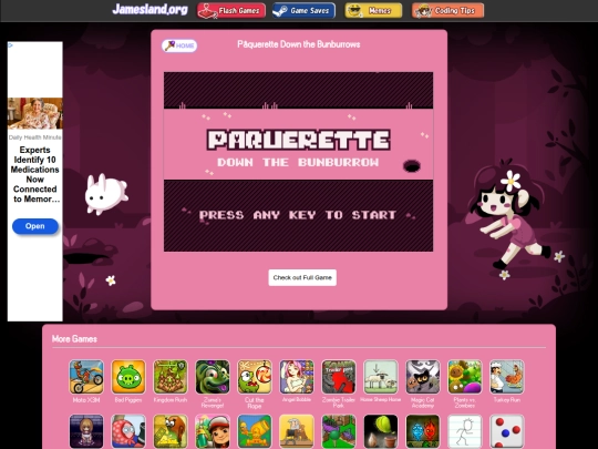 flash/paquerette-down-the-bunburrow screenshot