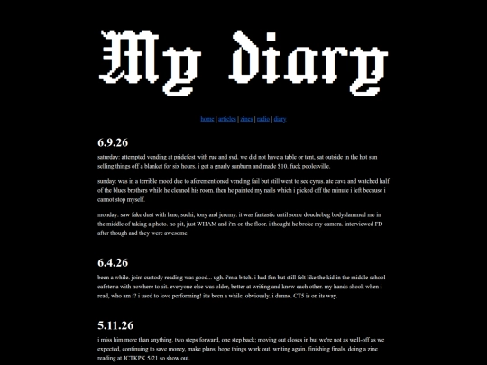diary screenshot