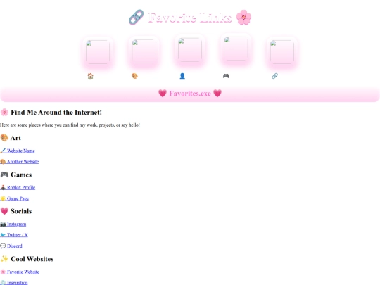 links screenshot