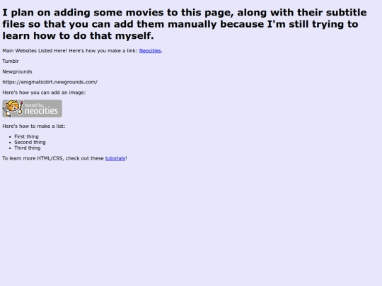 About Me Section Stuff/websites screenshot