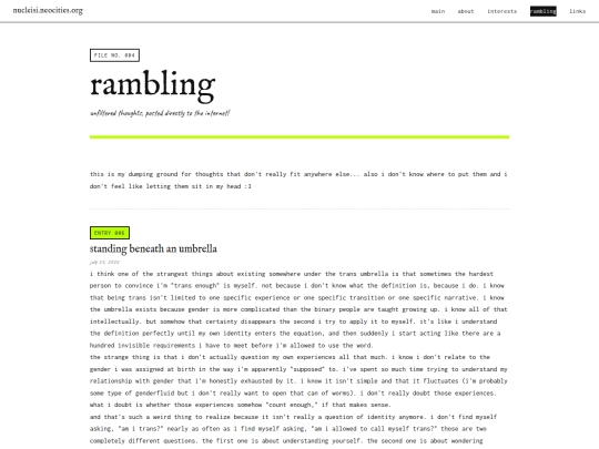 rambling screenshot