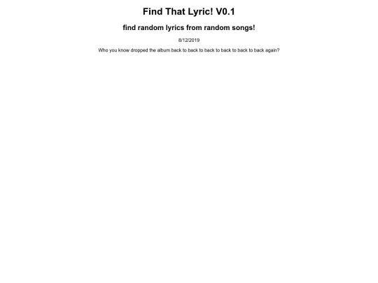 findThatLyric screenshot