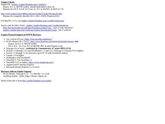 Gopher Clients screenshot
