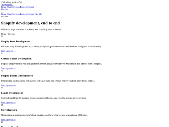 services screenshot
