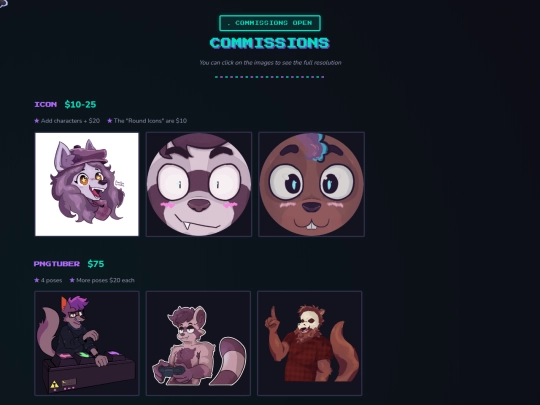 commissions screenshot