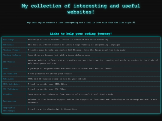 pages/links screenshot