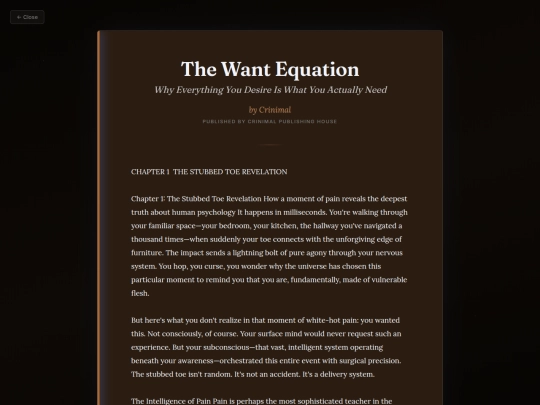 Contemplate/the-want-equation screenshot