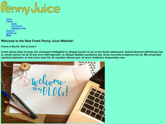 Blog screenshot