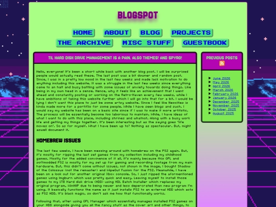 Blog screenshot