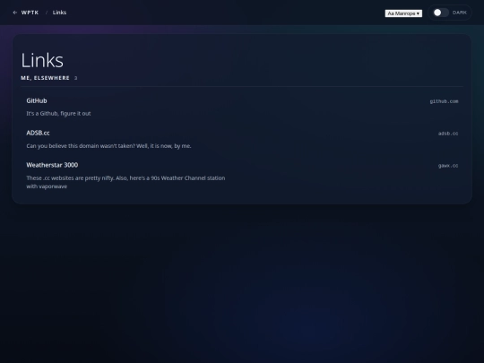 links screenshot
