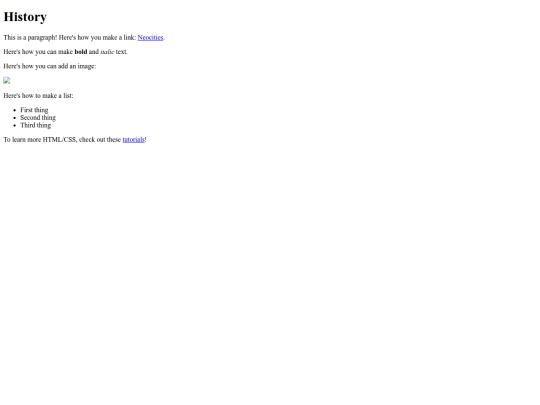 History screenshot