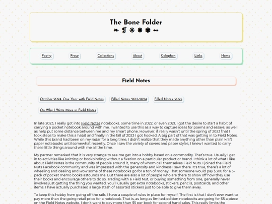 collections/fieldnotes screenshot