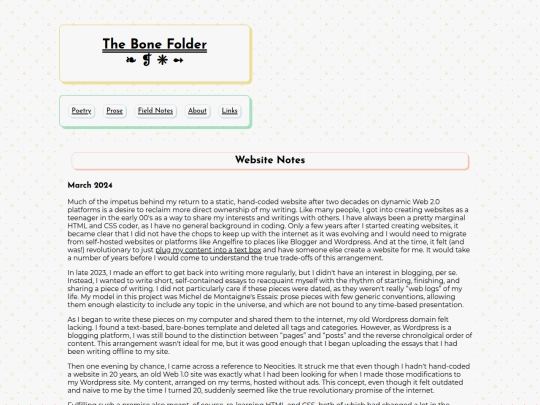 collections/websitenotes screenshot