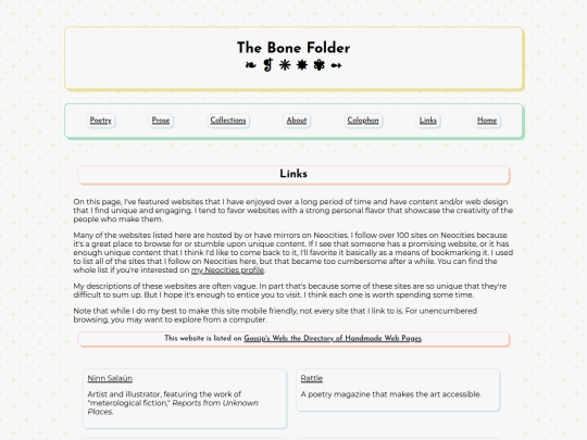 links screenshot