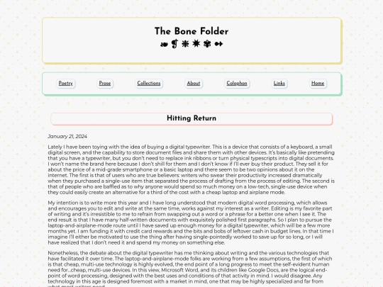 prose/hittingreturn screenshot