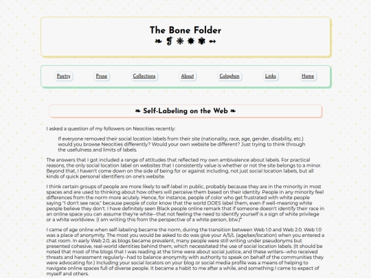 prose/selflabeling screenshot