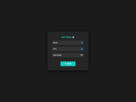 settings screenshot