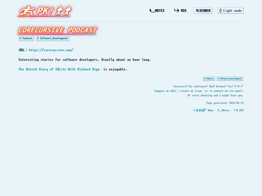 pages/CoRecursive Podcast screenshot