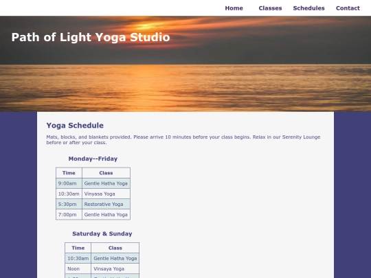 schedule screenshot