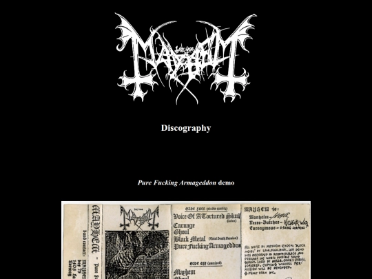 mayhem-discography screenshot