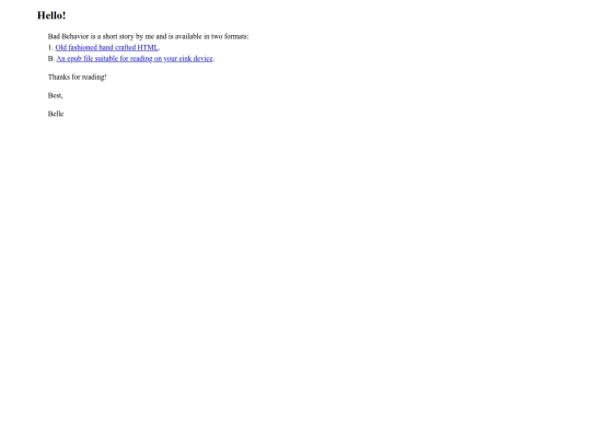 badbehaviorlandingpage screenshot
