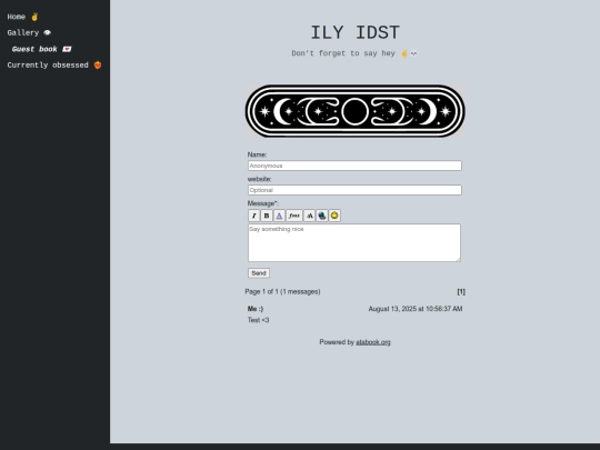 guestbook screenshot