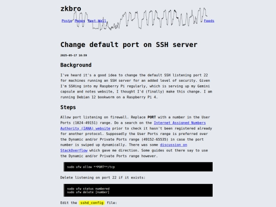 blog/change-default-port-on-ssh-server screenshot