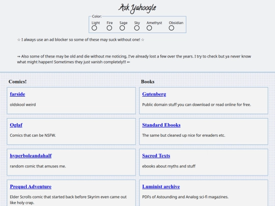 links screenshot