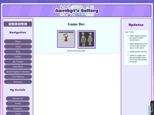 pages/Game Dev screenshot