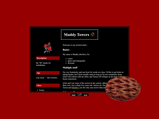 about/system/maddy screenshot