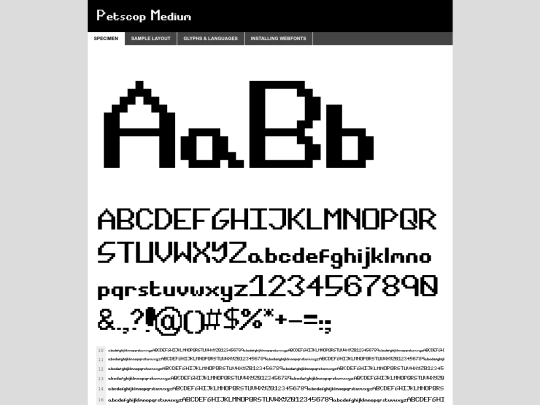 fonts/petscop-demo screenshot