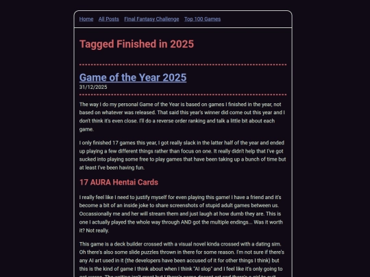 tags/Finished in 2025 screenshot