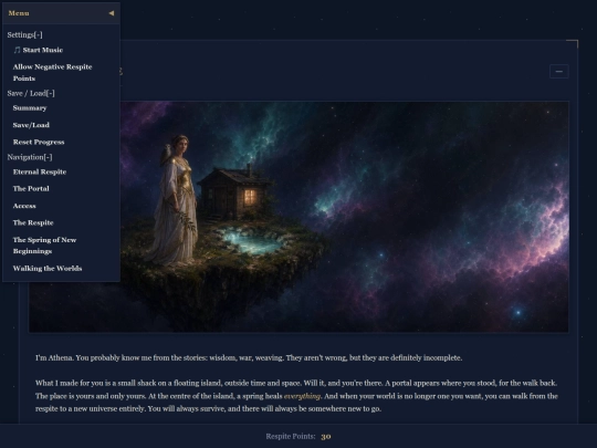 respite/cyoa screenshot