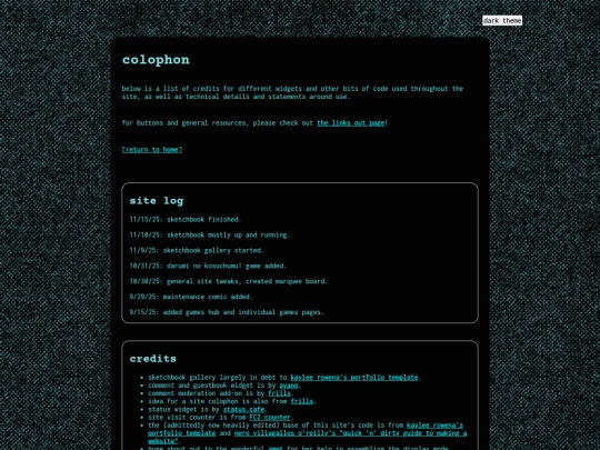 colophon screenshot