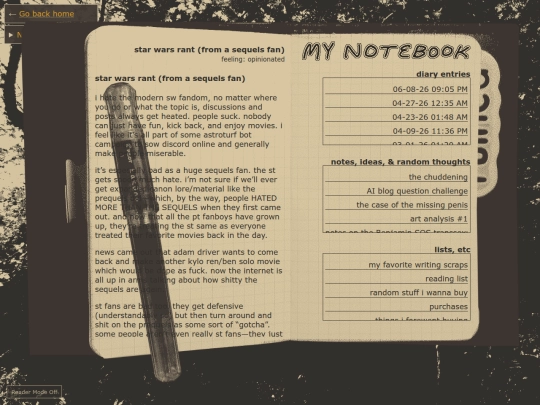 notebook/diary/starwarsrant screenshot