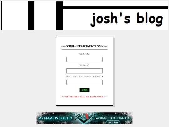 login screenshot
