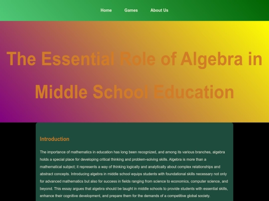 algebra-importance screenshot