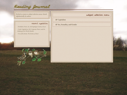 readingjournal screenshot