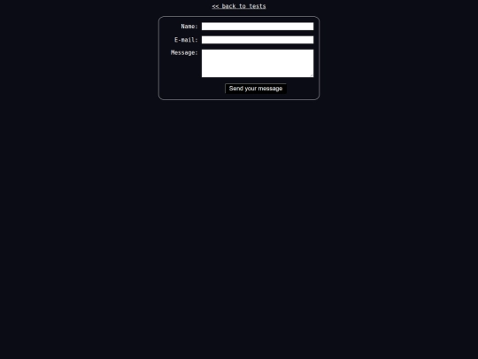tests/form-test screenshot