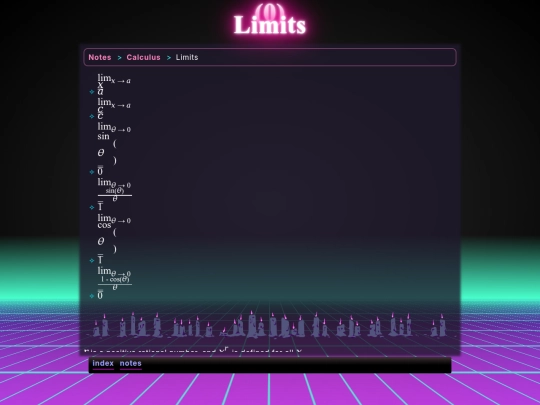 math/cal/limits screenshot
