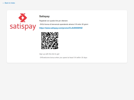 html/satispay screenshot