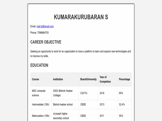 index screenshot