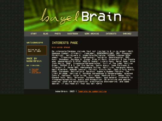 Interests screenshot