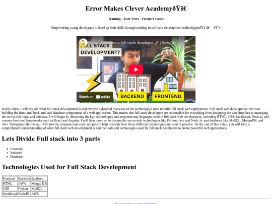 EMC/index.html page 1 website code screenshot
