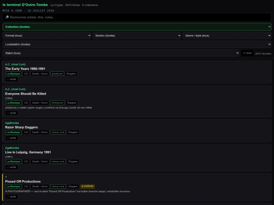 crypte/catalogue screenshot