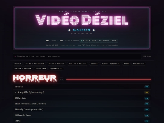 crypte/club-video/maison screenshot