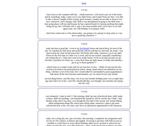 diary screenshot