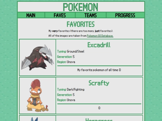pokemon-faves screenshot